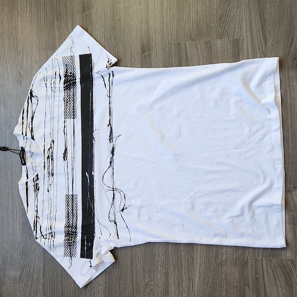 Antony Morato white tee with black graphics, size XL